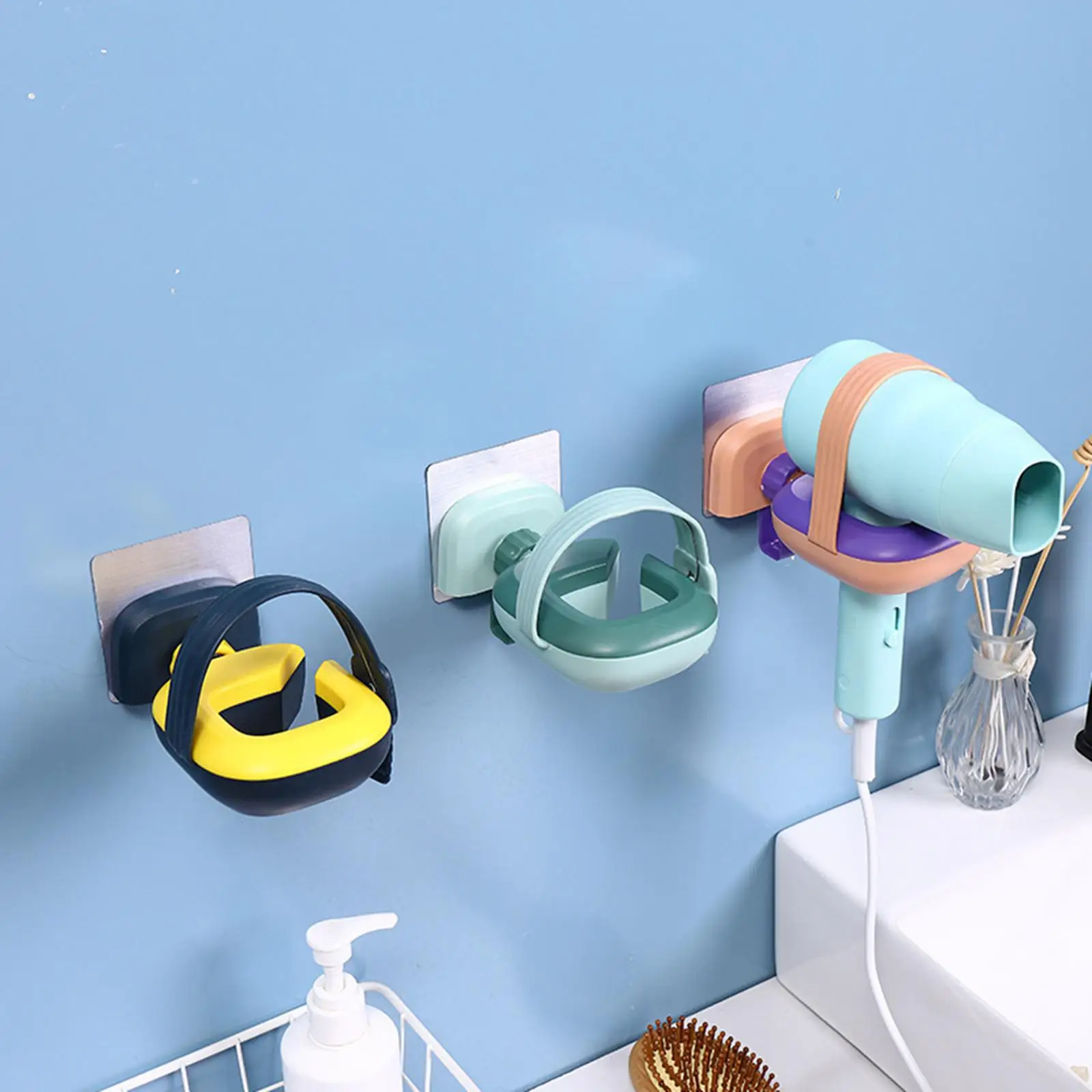 Hair Dryer Bracket Holder for Wall Mounted Bathroom Storage Rack for Dyson Hair Dryer Curling Iron Organizer