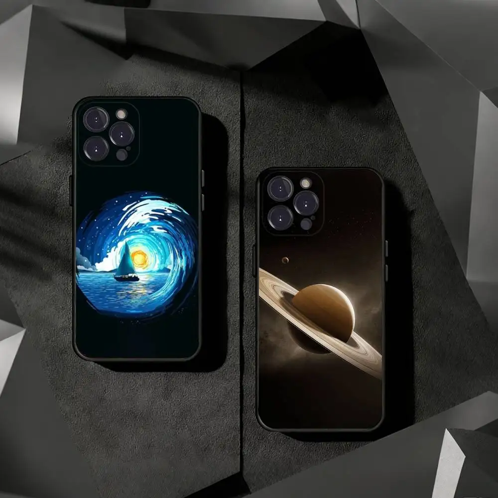 

Moon Galaxy Universe Phone Case for iPhone 11Pro 13 12 11 Pro Max 16e 17 Air 16 15 14 Plus 11ProMax