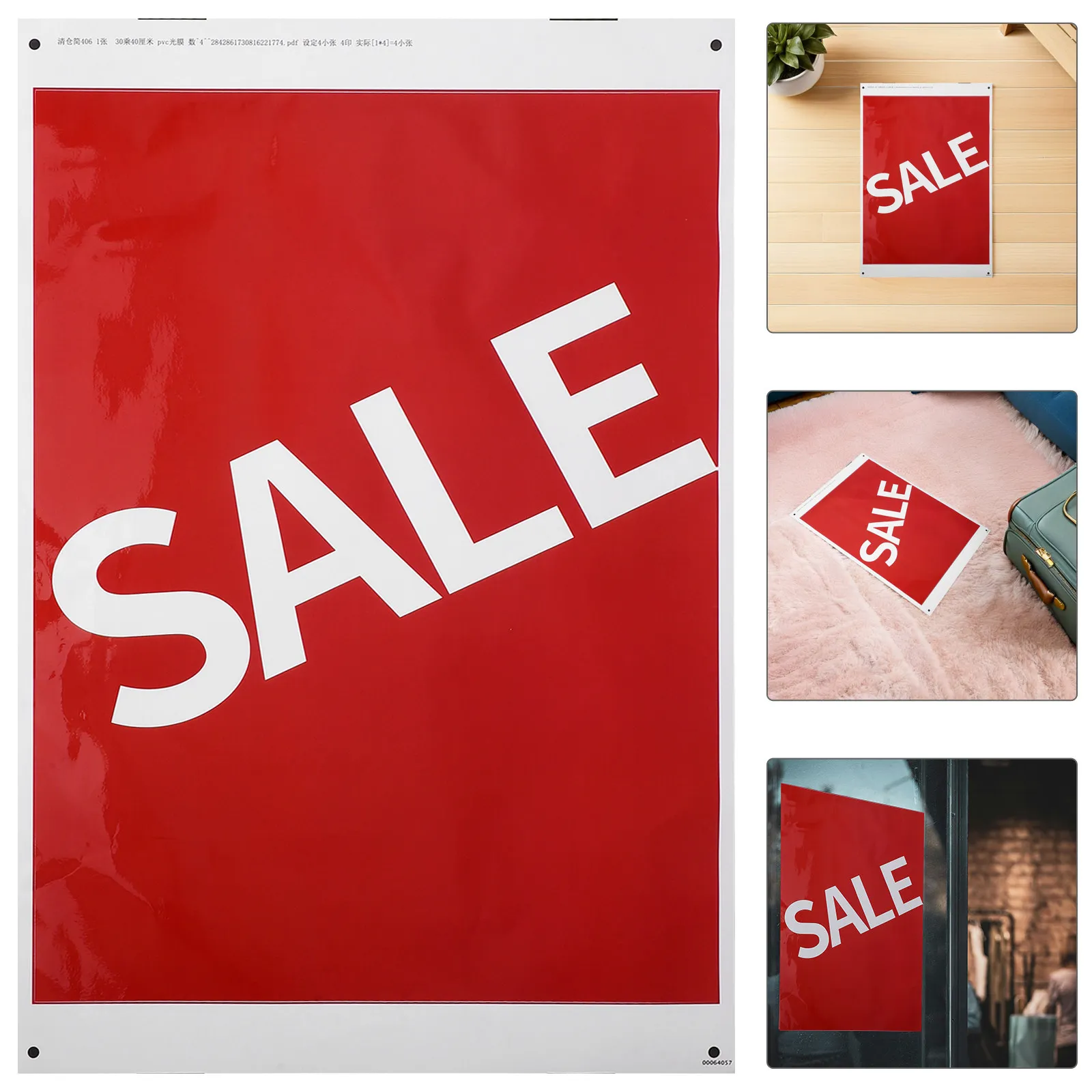 4Pcs Retail Sale Stickers Waterproof Self Adhesive Vibrant Hd Print Weather Resistant Wall Window Garage Yard Shopping Sign
