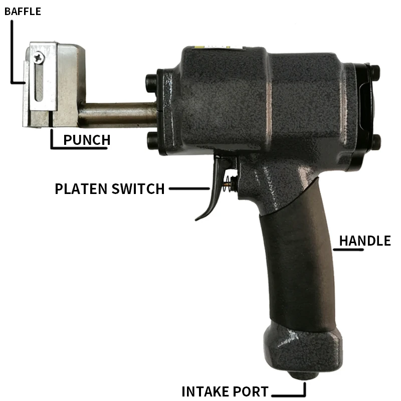 Pneumatic punching gun Stainless steel luminous character punching pliers Pneumatic punching machine Metal billboard puncher