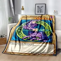 Anime Yu Gi Oh Card Throw Blanket Blue Eyes White Dragon Anime Cartoon Soft Plush Blanket Bedroom Bedspread Home Decor  cora*7@t