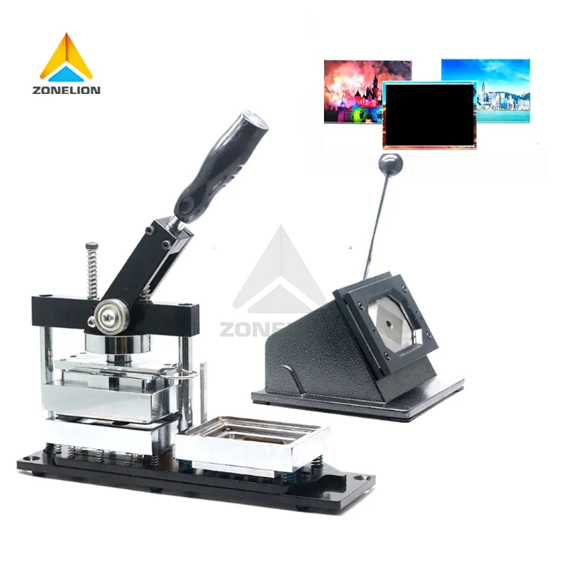 

90*65MM Angular Corner Machine With A Simple Style Cutter And 500PCS Materials Rectangle 90*65cm Shape Fridge Magnet Button