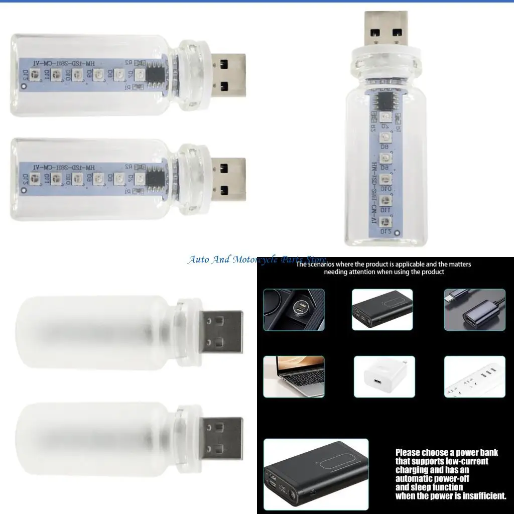 P9FD Quick Setup USB Powered 13 in 1 Multi Color Car Light Featuring High Transparency Glass Cover for Holiday