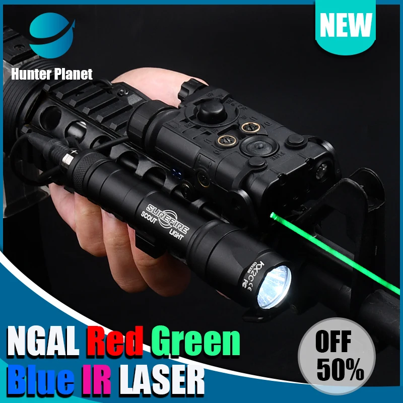 

Tactic NGAL Red Green Blue IR Laser Nylon Flashlight M600 C LED Strobe Airsoft Scout Weapon Light 20mm Rail Laser Hunting Sight