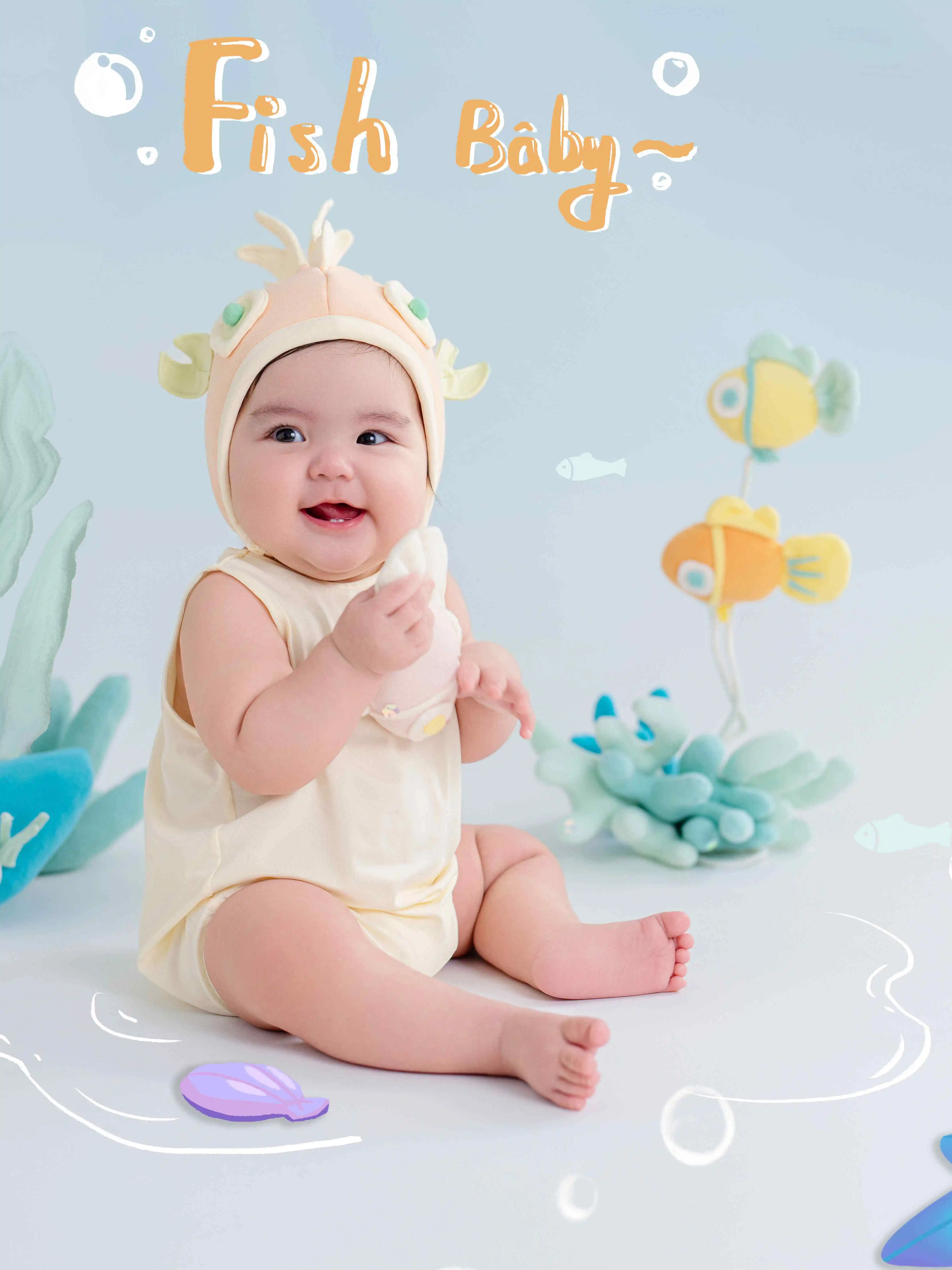 Childrens photography clothing props ocean themed babys hundred day photo one year old photo clothes enxoval de bebê  블라우스