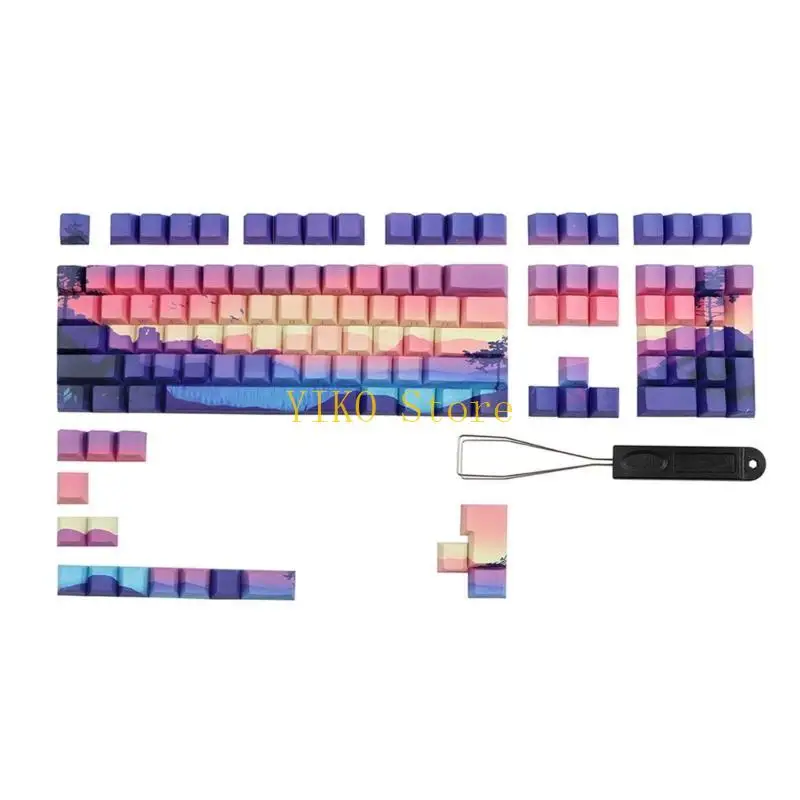 

K32C Backlit Keycaps 124 Keys Thermal Sublimation Double Shots Craft Side Engraving