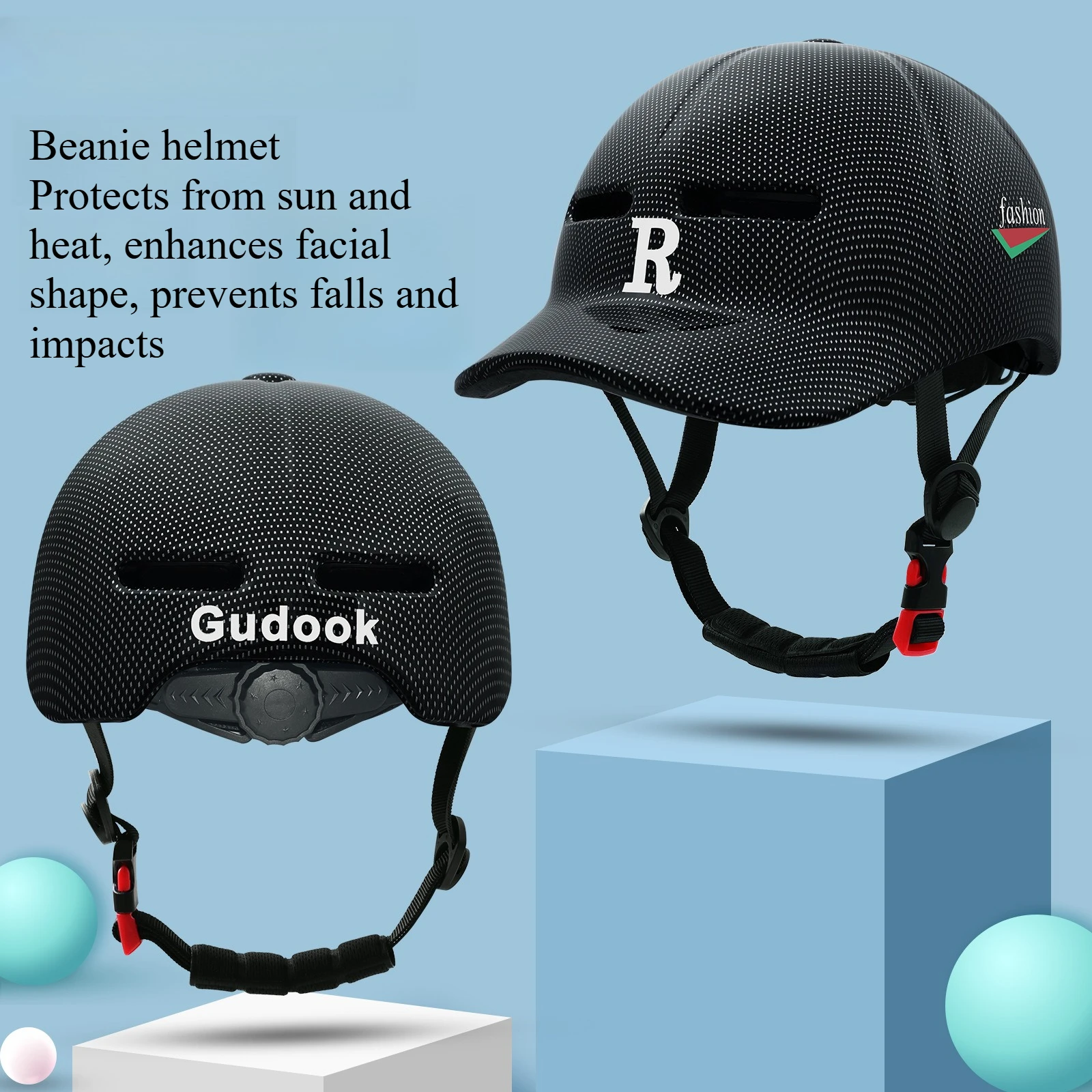 

One-piece Molded Baseball Cap, Cycling Helmet, Skateboard Helmet, Roller Skating Stick, Baseball Bat