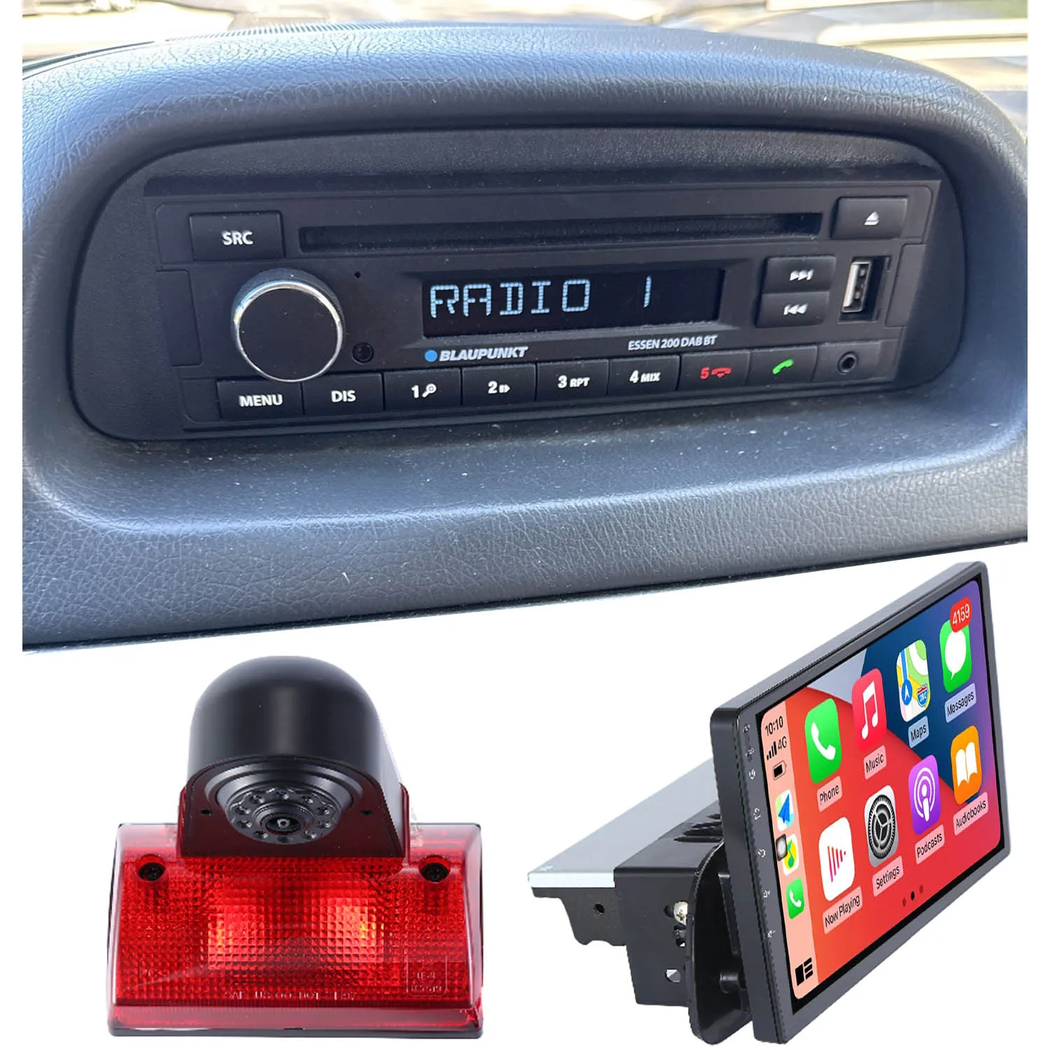 Bluetooth Carpaly GPS Android Auto Car radio Navigation +HD Reverse camera For Dodge Cargo VW LT Mercedes Freightliner Sprinter