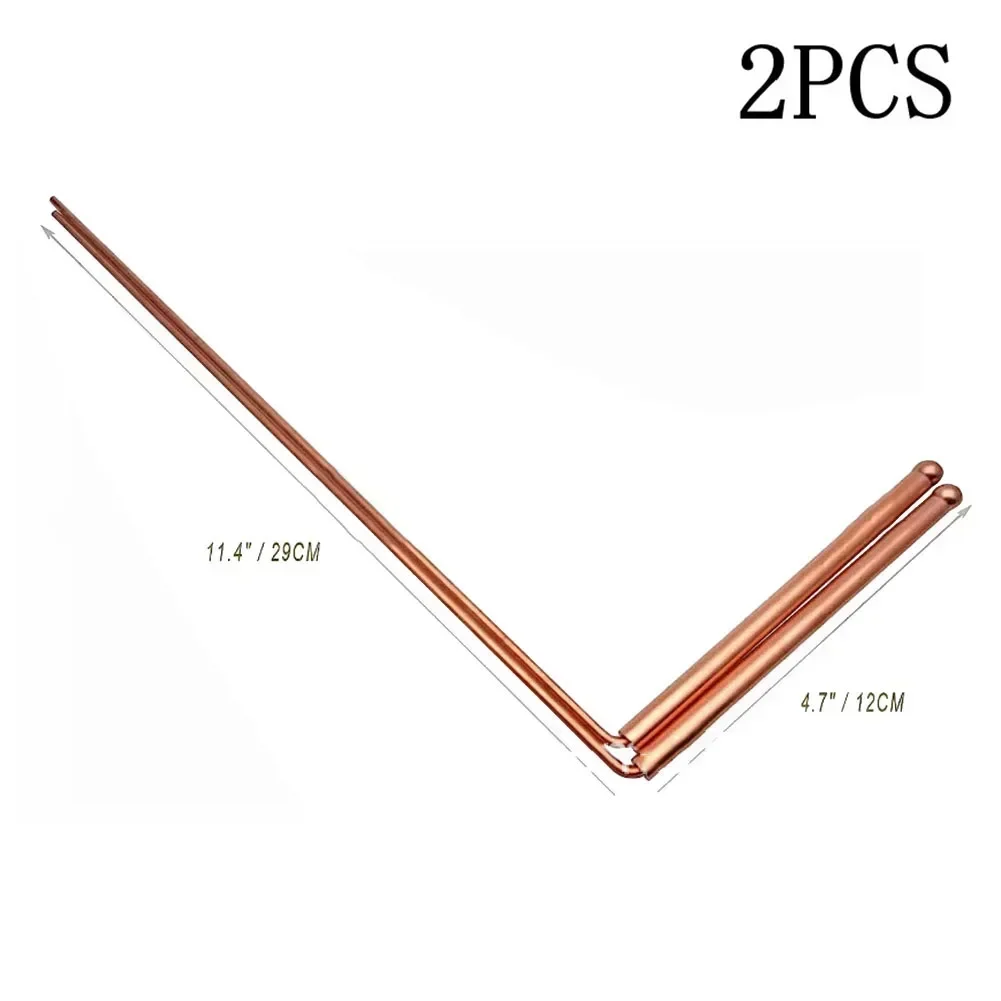 2pcs Pure Copper Metal Detector Rod Flexible Water Witching Portable Dragon Seeking Detachable Tool Dowsing Rod Not Included Bag