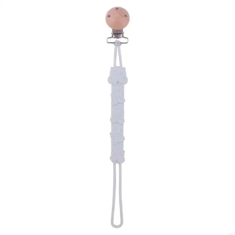 حامل لهاية من السيليكون مع مشبك سلسلة التسنين للأطفال هدية عيد الميلاد L8RB