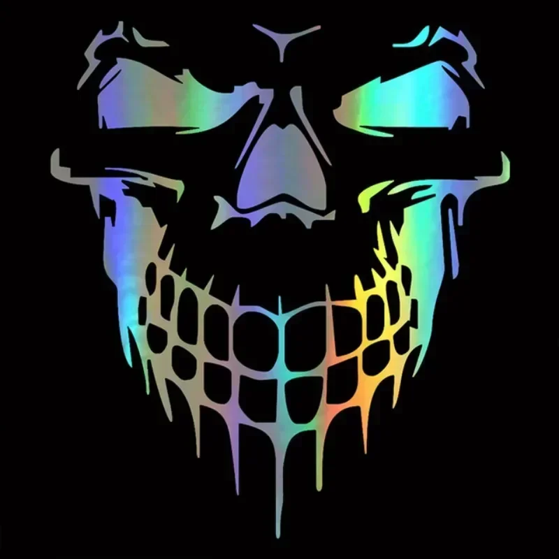 Large Size 59X53CM Skull Head Car Stickers and Decals Reflective Vinyl Car Styling Auto Engine Hood Door Window Car Stickers view 3