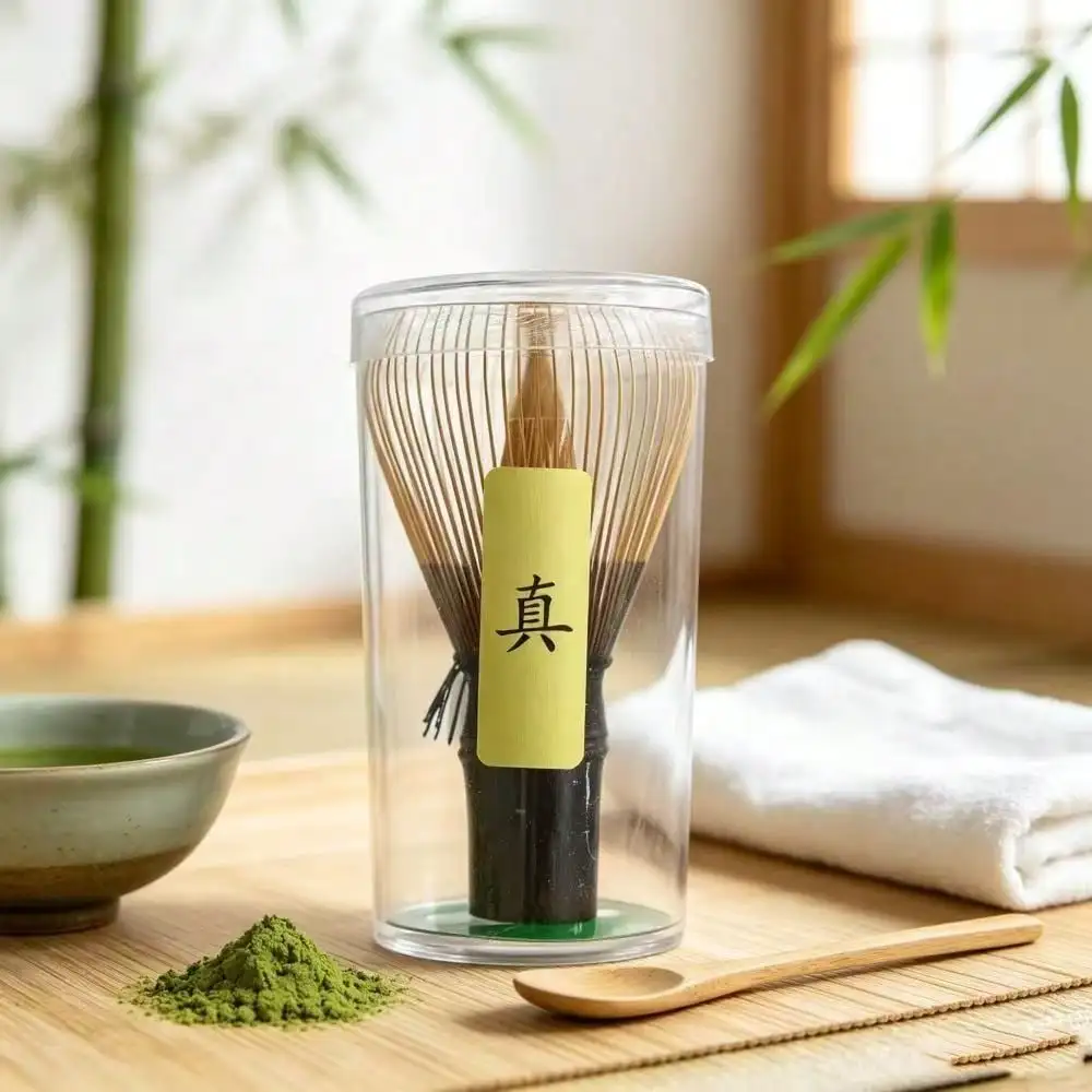 1 bamboo tea whisk, purple bamboo real tea whisk, matcha tool suitable for coffee making and matcha making