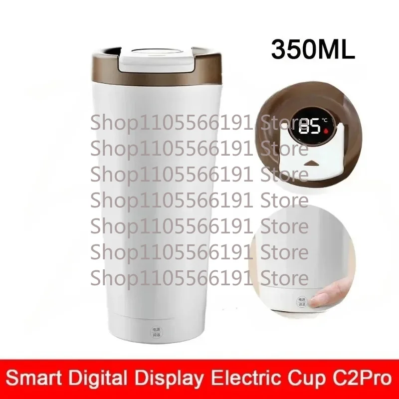 USB Electric Heating Cup 316 Stainless Steel Inner Liner Thermos Cup with Temperature Display Portable Outdoor Travel Cup 350ML