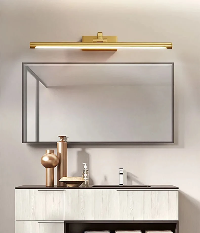 

Modern light luxury acrylic long strip wall lamp,creative simple rotatable brass wall lamp,suitable for bathroom,bedroom YX156SU