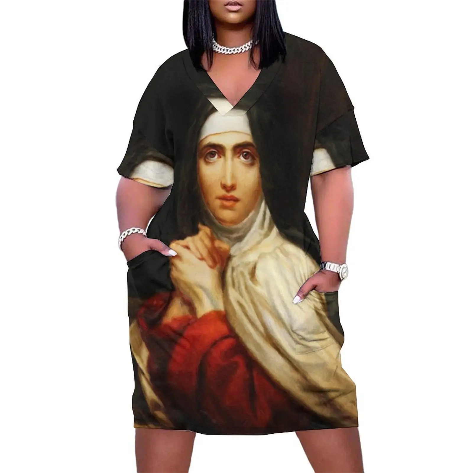 

Saint Teresa of Avila Painting Loose Pocket Dress Evening gown women's summer dress 2025 dress party night