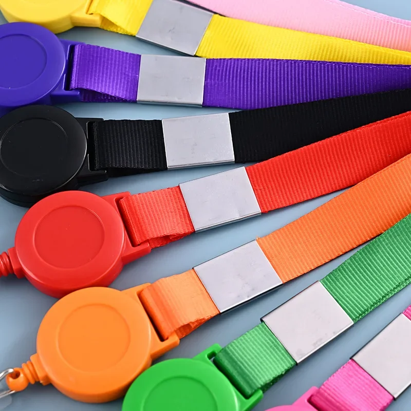 1pc Work Permit Badge Hanging Rope Student Retractable Hanging Rope Easy To Pull Buckle Badge Reels Retractable Lanyard