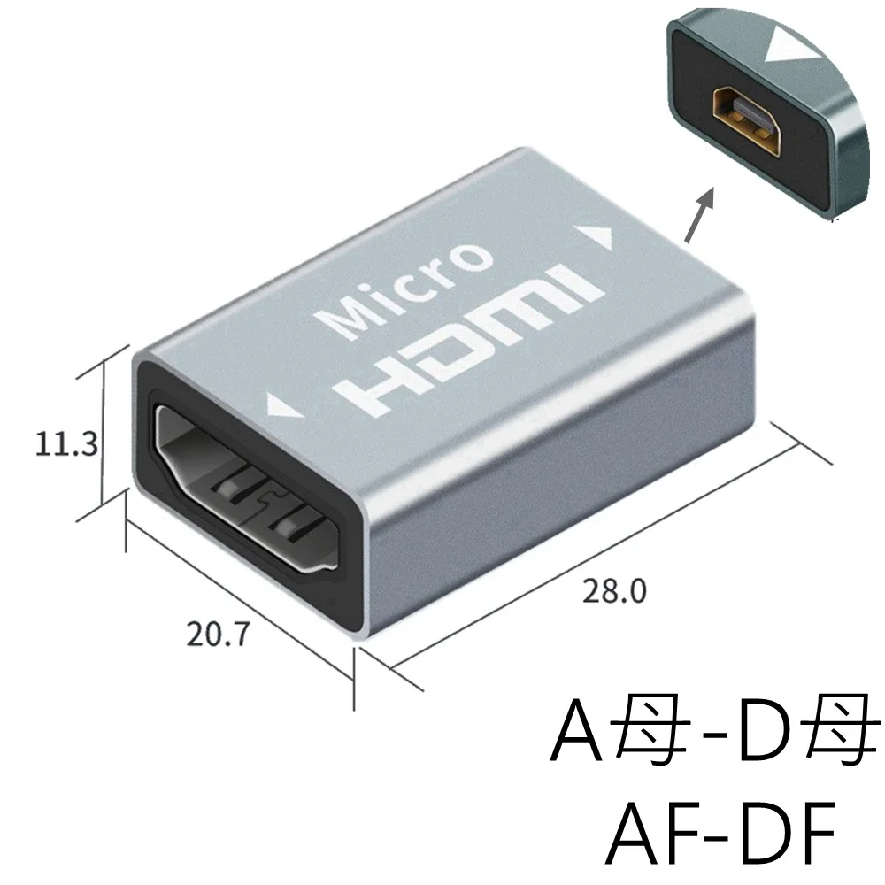 4K @ 60hz Micro hdmi pubblico a hdmi femmina adattatore MINI HDMI uscita ad alta definizione adattatore video adattatore in lega di alluminio