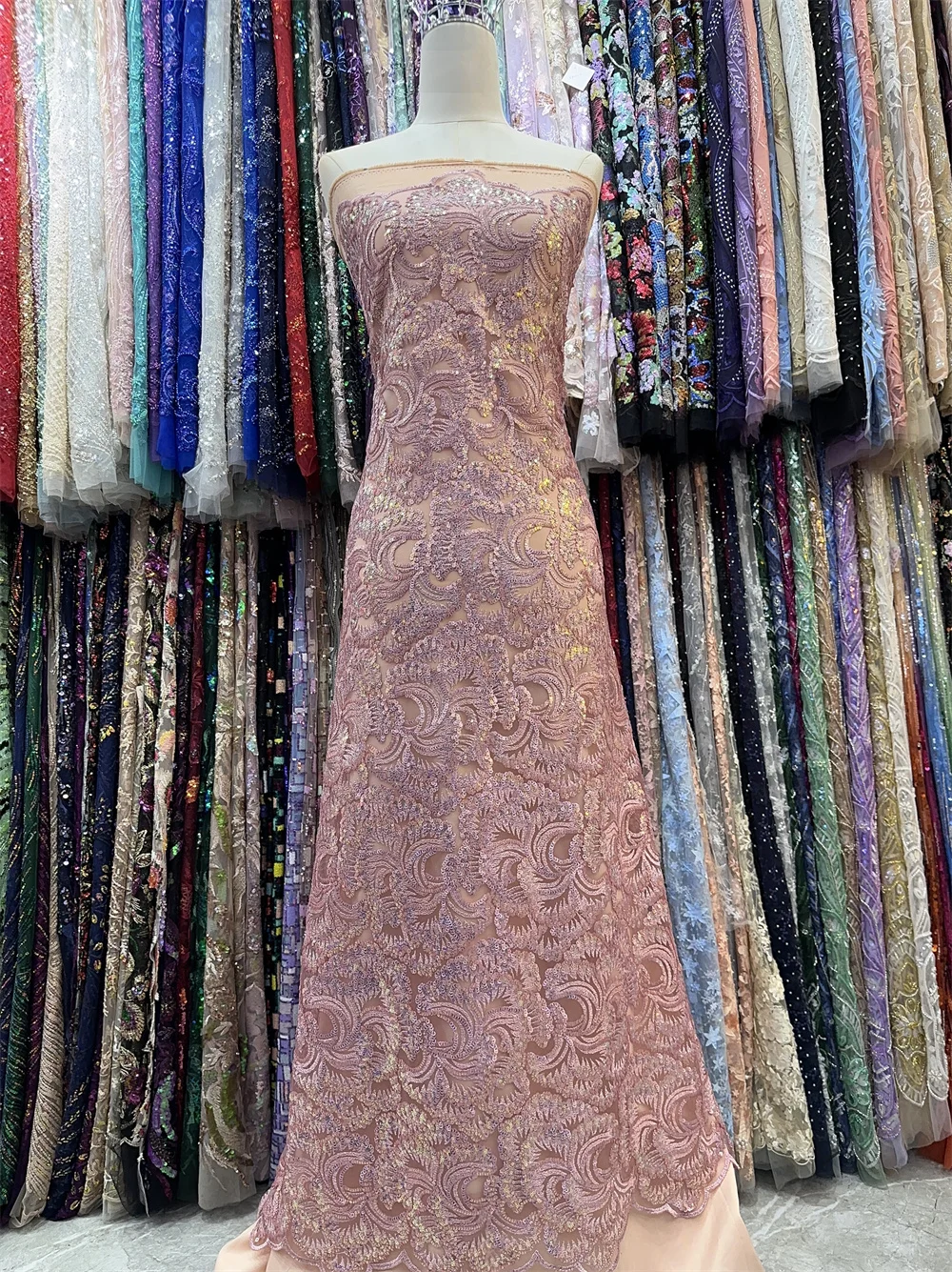 Tissu Africain NigWin en Dentelle et Velours pour Femme, Maille Française, Paillettes, Robes de Soirée, Haute Qualité, 2024