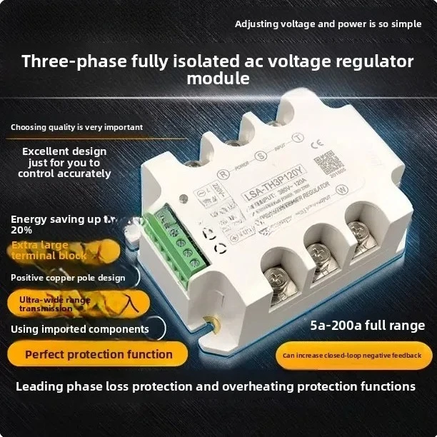 3-Phase AC Voltage Regulator Module - RS485 Modbus & SCR Power Control for Lighting/Dimming