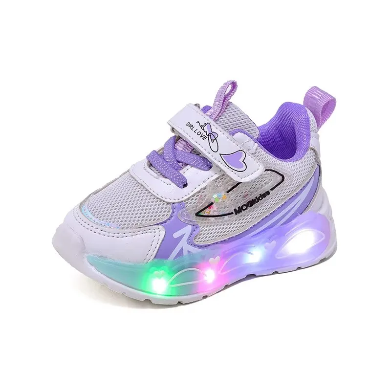 

Модная обувь для девочек 2025Осенние новые детские кроссовки на мягкой подошве для мальчиков Легкая обувь Простая повседневная обувь для девочек Нескользящая детская сетчатая обувь