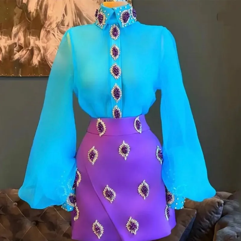 2 Pieces Beaded Min…