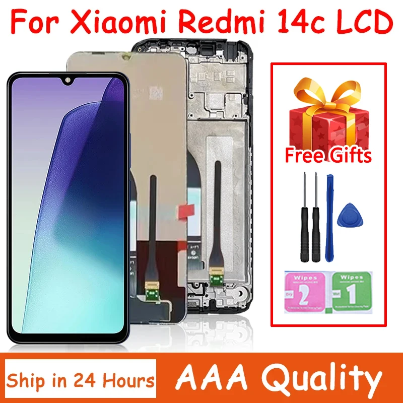 6.88“ 120HZ LCD For Xiaomi Redmi 14C LCD 	2411DRN47C Display Touch Panel Screen Assembly Pantalla For Redmi 14c Display Frame