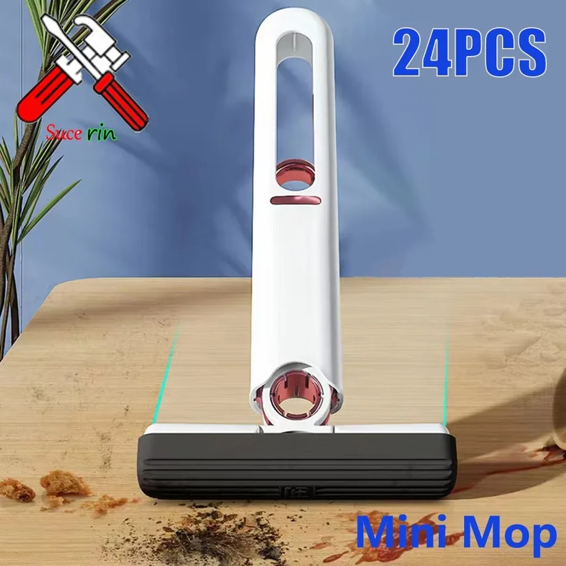 Mini Squeeze Mop Mini Mop Desk Kitchen Car Clean Tools Mops with Self-squeezing Folding Home Cleaning Floor Washing Mops