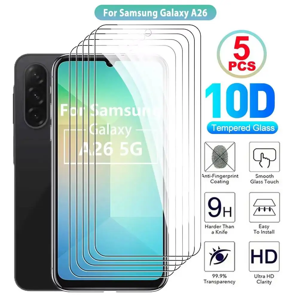 

5-1Pcs Tempered Glass Screen Protector For Samsung A16 A56 A55 A54 A53 A52 A52S A51 A71 A36 A35 A34 A33 A32 A13 Pack Of 1-5