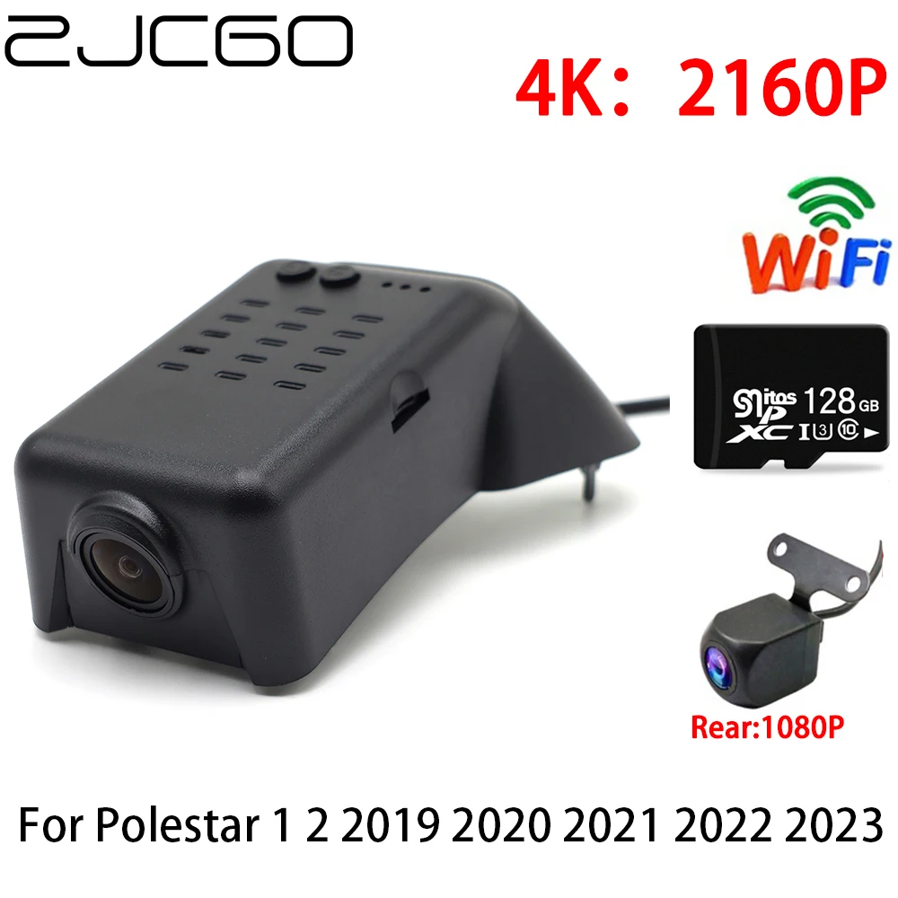 

ZJCGO 2K 4K Car DVR Dash Cam Wifi Front Rear Camera 2 Lens 24h Parking Monitor for Polestar 1 2 2019 2020 2021 2022 2023