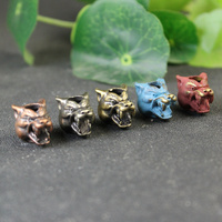 Kenai Mountains Wolf Head Knife Bead Lanyard Pendant Jewelry Brass DIY Paracord Woven Bracelet Charms Accessories EDC Tool Decor