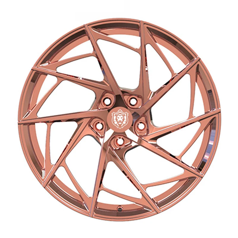 Custom Forged Wheels Attractive Design Electroplated Rose Gold Sport Car Wheels 5x1143 5X112 18 19 20 Inch Forged Alloy Wheels f