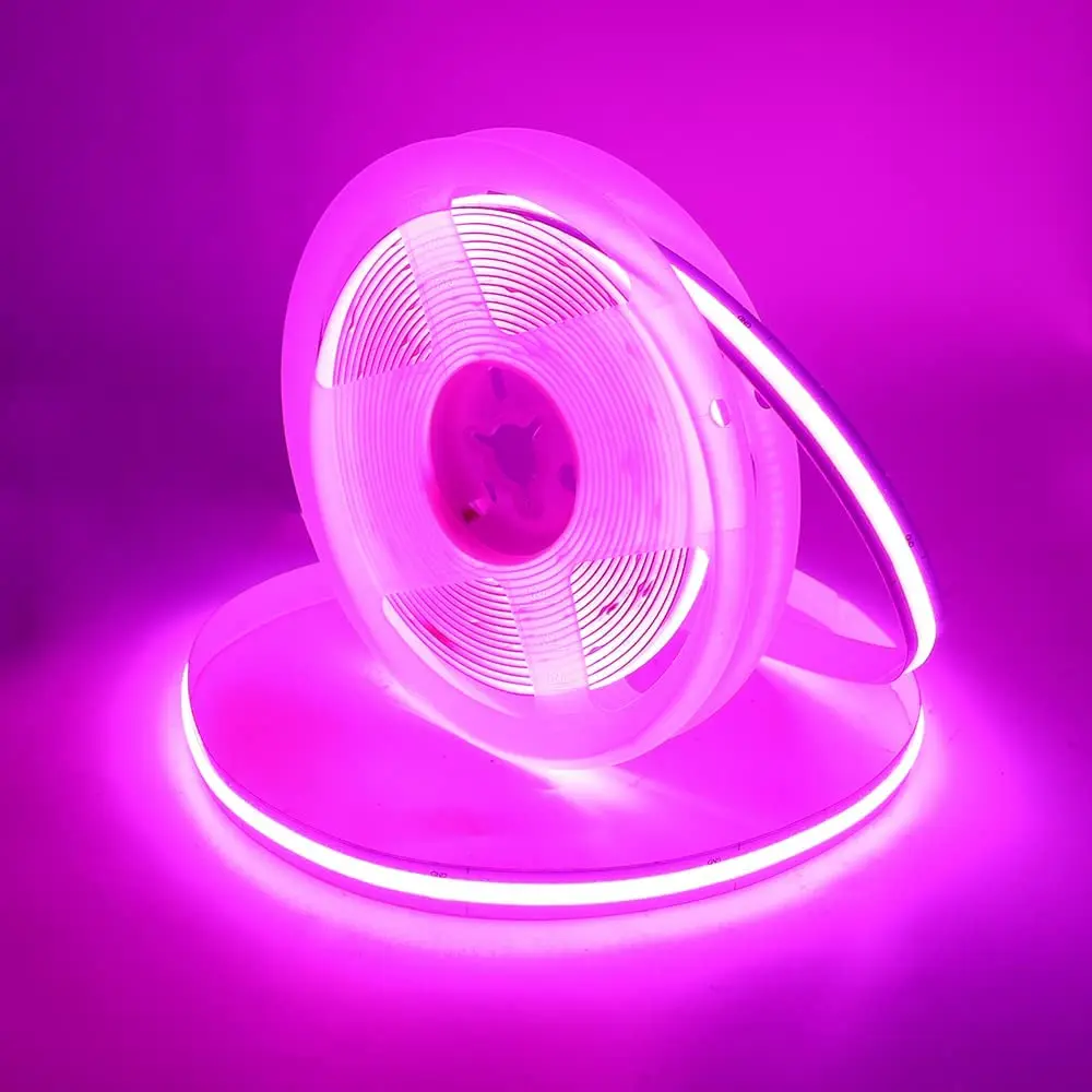 Hoch cri ra 90 dc24v 8mm 120leds/m flexible cob led streifen licht warm natur kühl weiß, rot, grün, blau, goldgelb, rosa – Detail 9