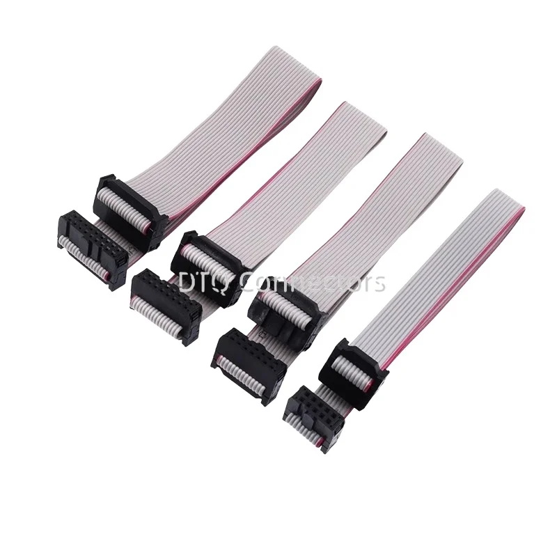 2.54mm Pitch IDC Female FC-6/8/10/12/16/20/24/26/30/34/40/50 Pin JTAG ISP Gray Flat Ribbon Data Cable FOR DC3 IDC BOX HEADER