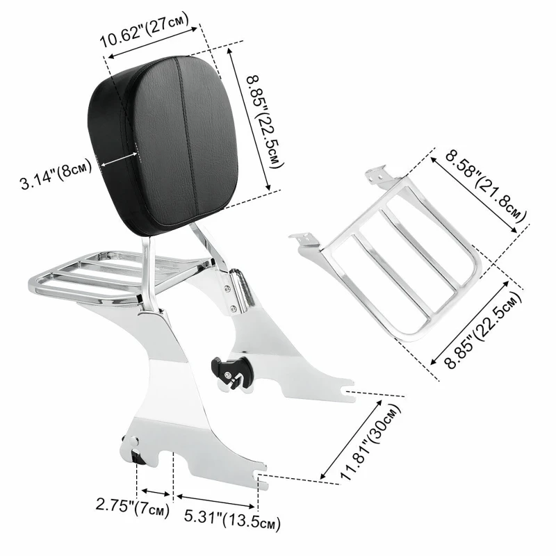 Motorcycle Backrest Luggage Rack Tail Box Rack Rear Tail Rack Luggage Rack fit for Harley Sportster XL 883 1200 Custom 2004-2022