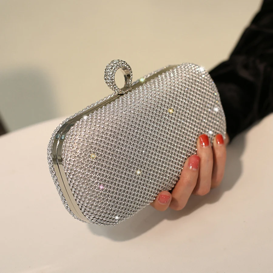

Luxury Shiny Diamond Evening Bag New Women Banquet Handbags Wedding Party Dress Clutch Purse Lady Chains Box Crossbody Bag Bolsa