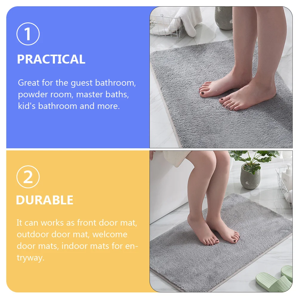 

Polyester Anti s Floor Machine Washable Easy Clean Pure Color Pressure Relief Guest Bathroom Powder Room Master Baths