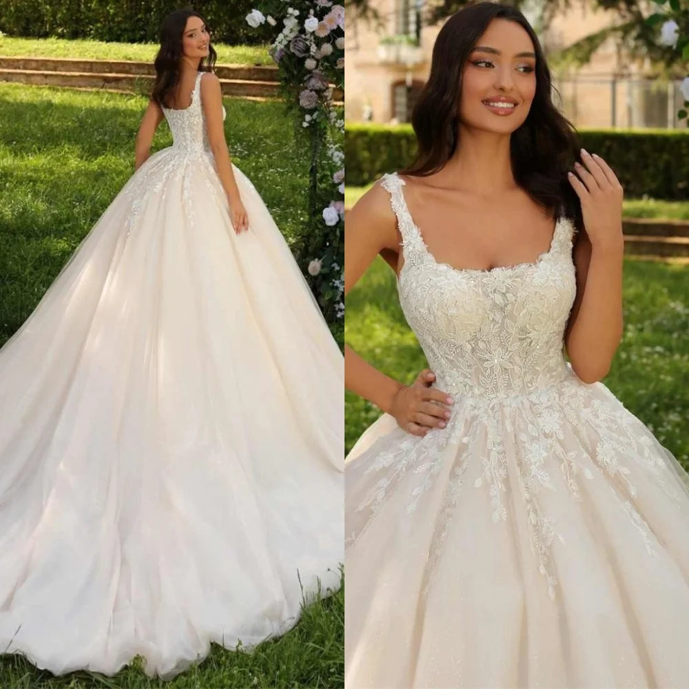 

Customized Luxury Tulle Wedding Dresses Pastrol Strapless Sleeveless Dresses Wedding Dresses Temperament Bespoke Occasion Gown