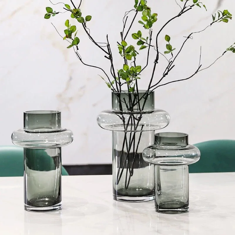 Glass Vase Abstract Geometry Transparent Hydroponic Flower Arrangement Modern Home Decoration Wedding Accessories