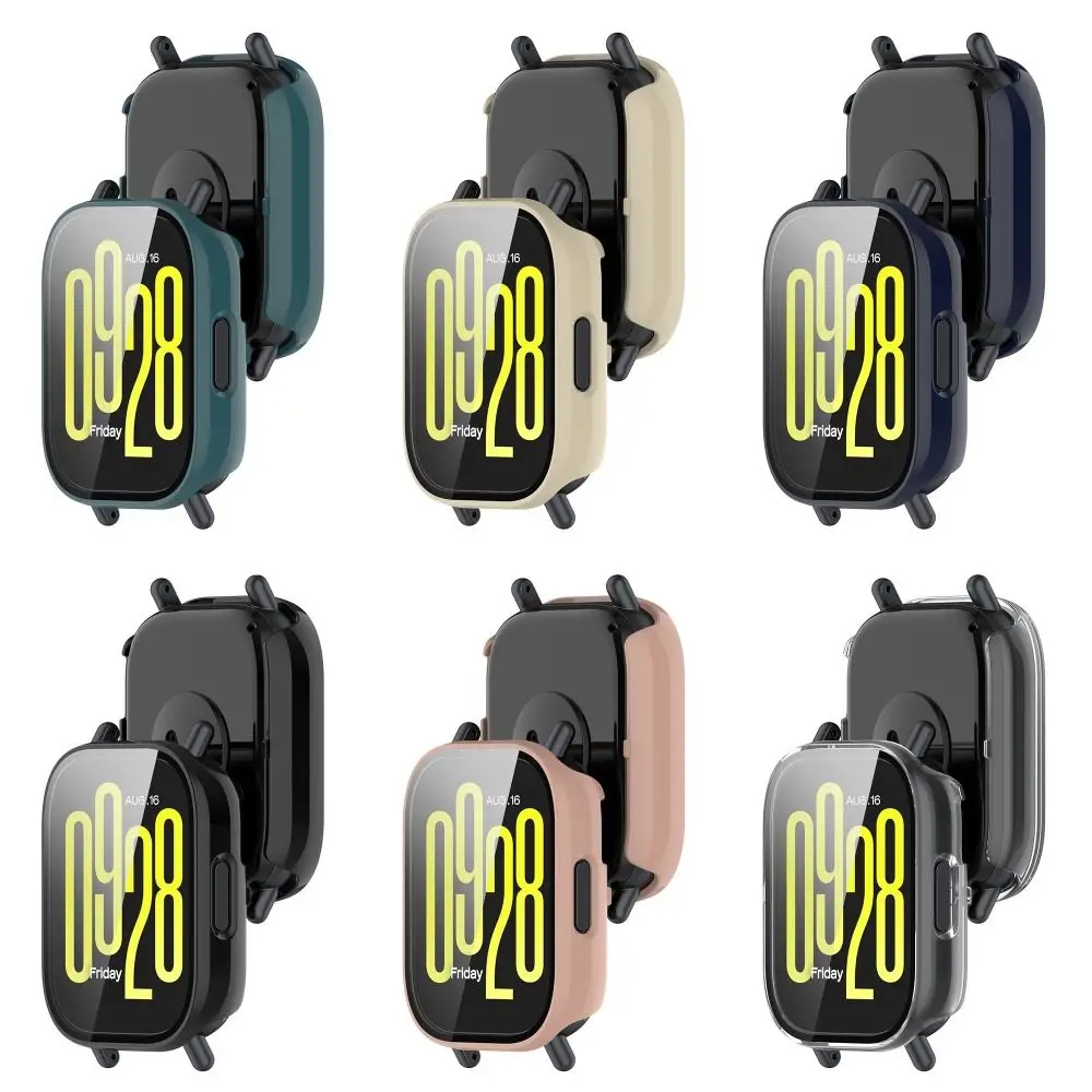 

PC+Tempered Protective Case Full Coverage Anti-Scratch Screen Protector Smart Watch Hard Cover Shell for Redmi Watch 5 Active