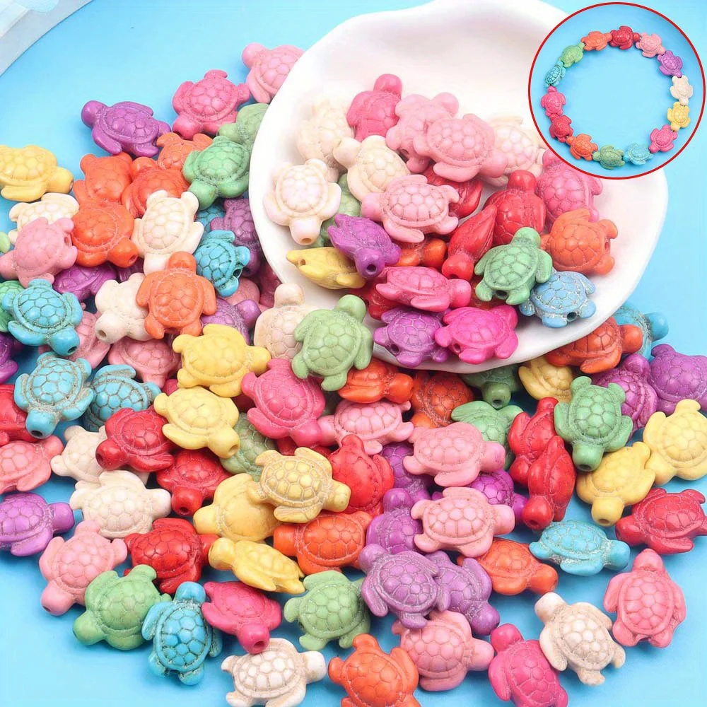 4/17/39pcs Multi-color Artificial Turquoise Turtle Shaped Beads,DIY Bracelet Necklace,beach Vacation Gift Decoration Accessories