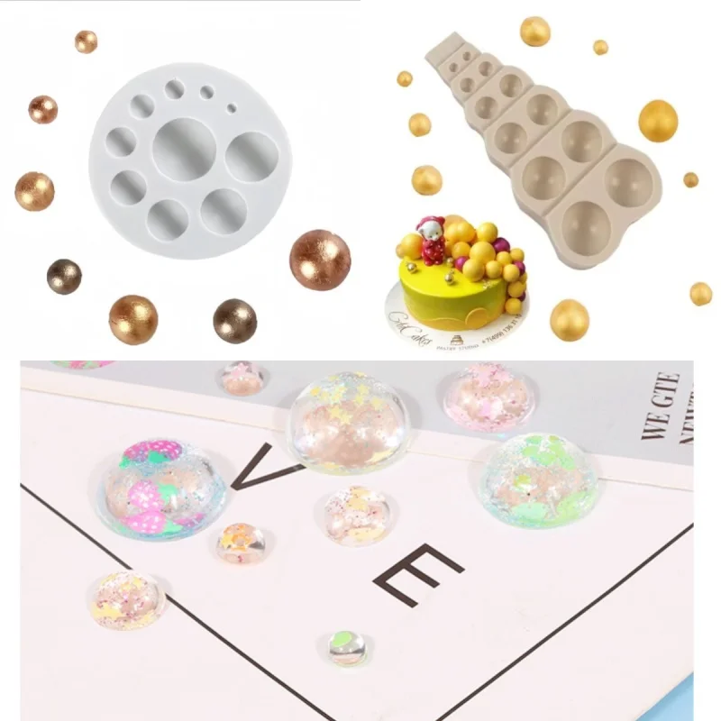 DIY 3D Hemisphere Silicone Cake Model Chocolate Mold Large Small Multi Size Pearl Ball Shape Kitchen Baking Cake Tool Decoration