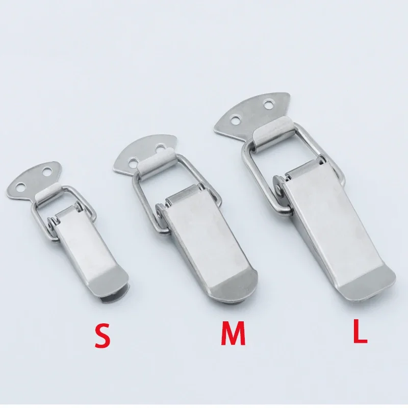 1Pcs Cold Rolled Steel Buckle Aviation Box Buckle Toolbox Padlock Buckle Spring 90 Degree Duckbill Buckle Ardware Tool