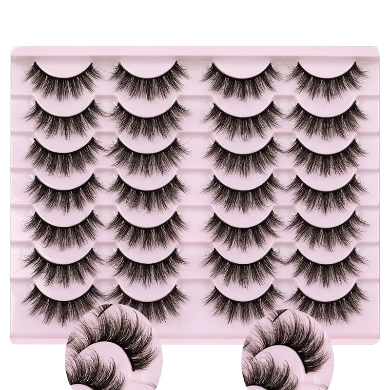 高模倣の立体的なカール、厚く乱雑なつけまつげ - 14ペア、最も魅力的なあなたを演出します