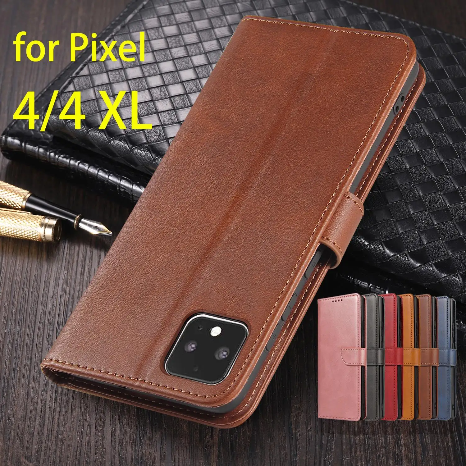 

Wallet Flip Cover Leather Case for Google Pixel 4 5.7" / Pixel 4 XL 6.3" Pu Leather Phone Bags protective Holster Fundas Coque