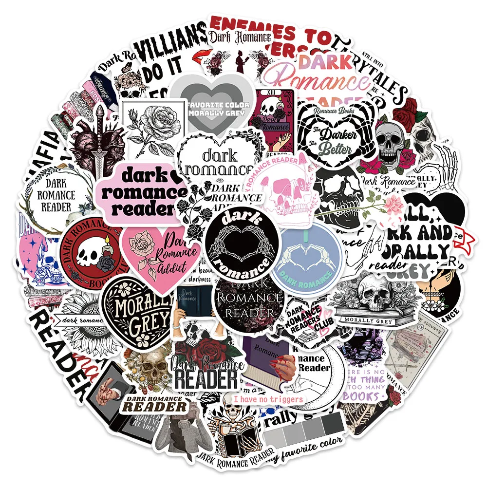 50PCS Dark Romantic Reader Stickers Graffiti Decoration Luggage Notebook Guitar Desktop Audio Skateboard Stickers