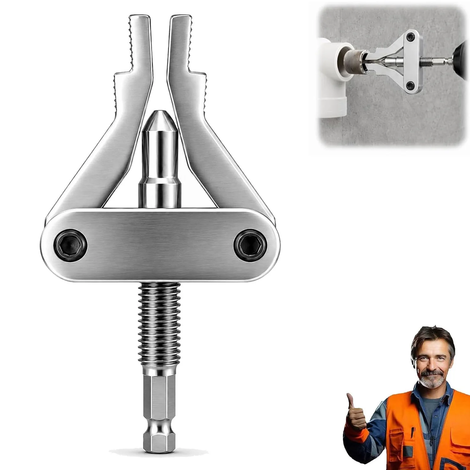 Broken Pipe Extractor Tool, Damaged Screw Bolt Thread Valve Remover Tool for 1/2