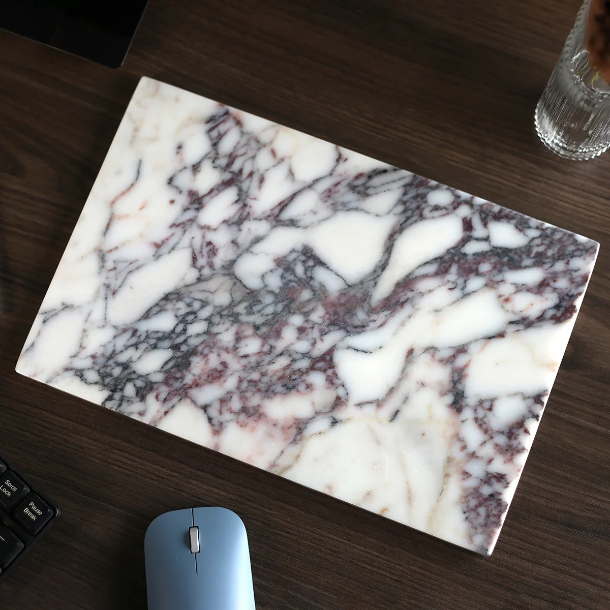 30x20x1cm Luxury Natural Marble Turkey Calacatta Viola Tray for Kitchen Storage and Bedroom Vanity Cosmetics Home Room Decor