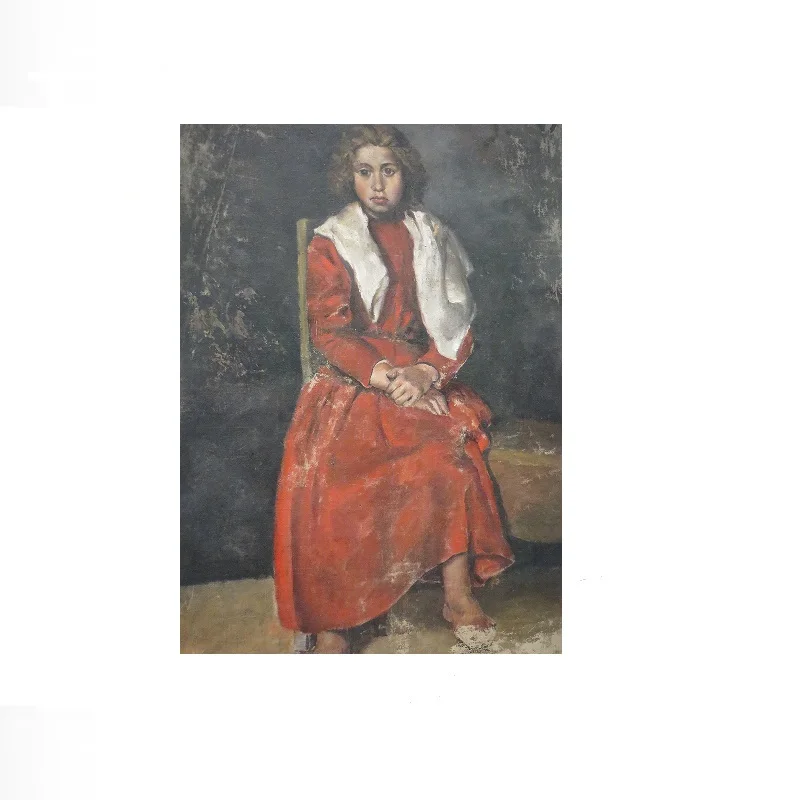 The Barefoot Girl,  1895. La Coruna. Loaned by Musée national Picasso-Paris, Art Print Canvas Poster, Living Room Decor