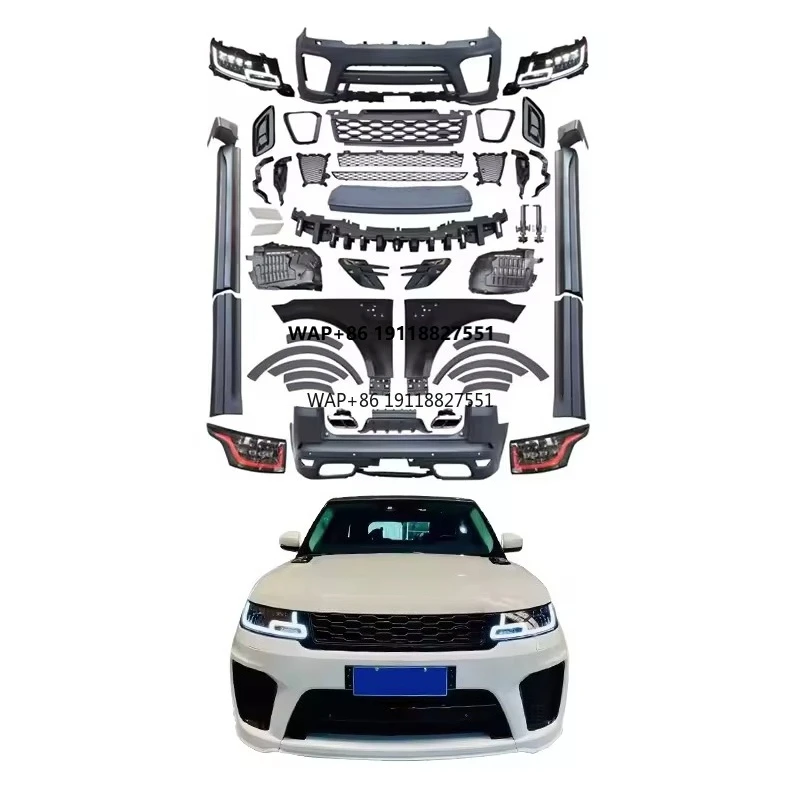 

Suitable for Range Rover 2014-2017 Upgrade 2022 Sport Bodykit Car Front Bumper Lip Car Lights LED Headlights Car