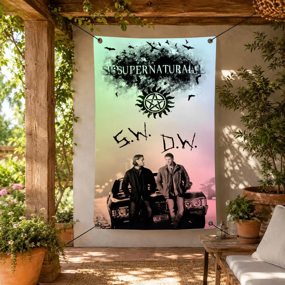 TV Series S-Supernatural Flags Decorative Flag Banner for Indoor Outdoor Wall Garden Yard Porch Patio Home Party Decor